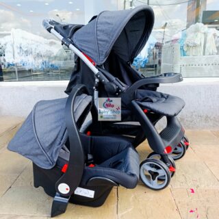2-in-1 Baby Stroller & Infant Car Seat Travel System with Adjustable Canopy