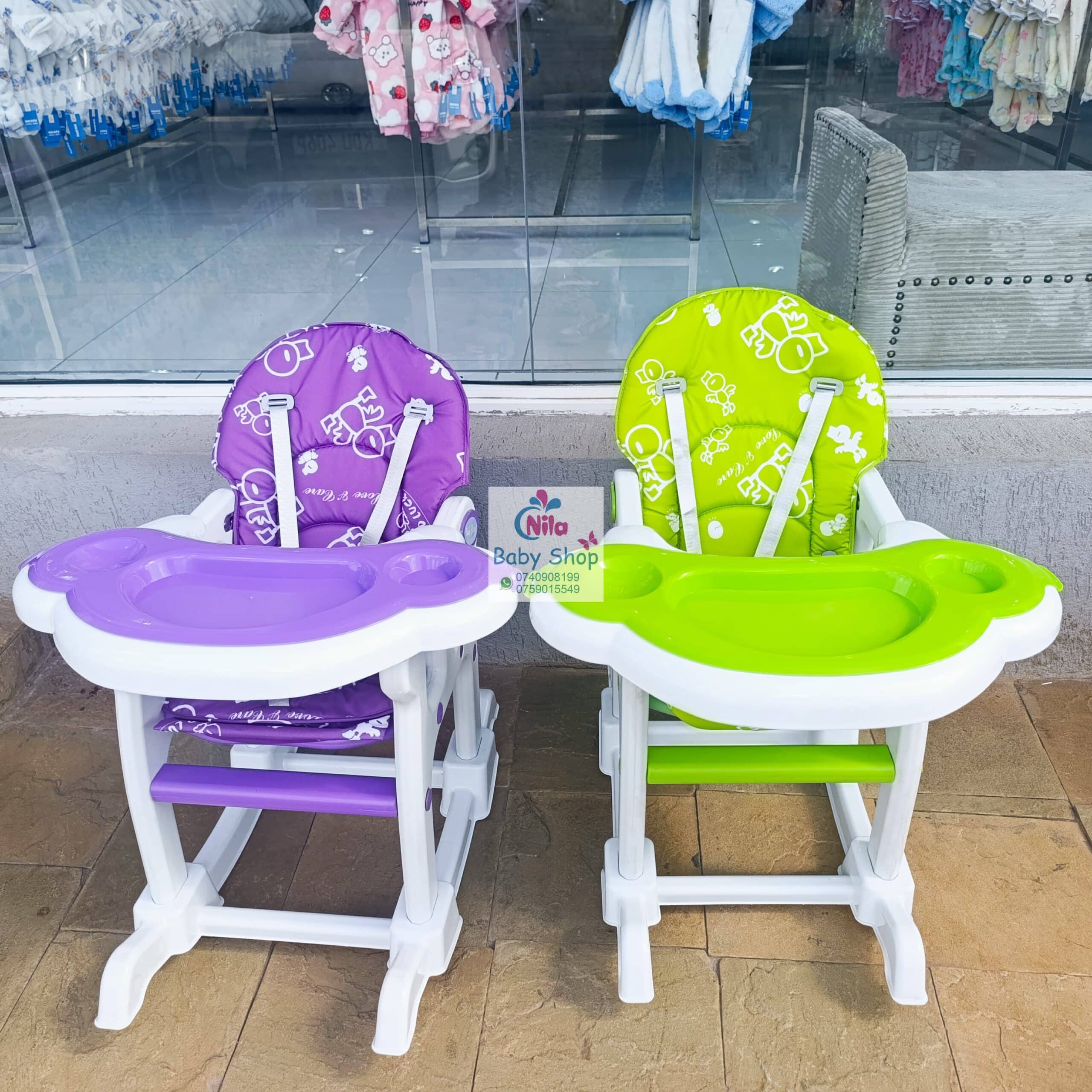 Multi-Function Baby Feeding Chair & Toddler Table Set with Safety Harness and Wheels - Image 7