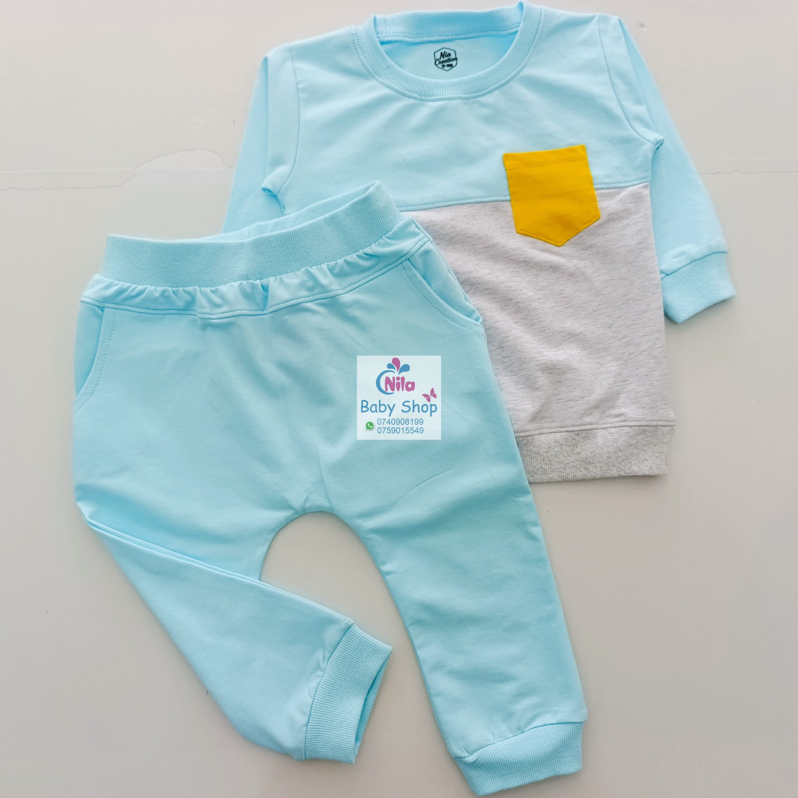 2 Piece Adorable Baby Sweatshirt and Pants Set - Image 4
