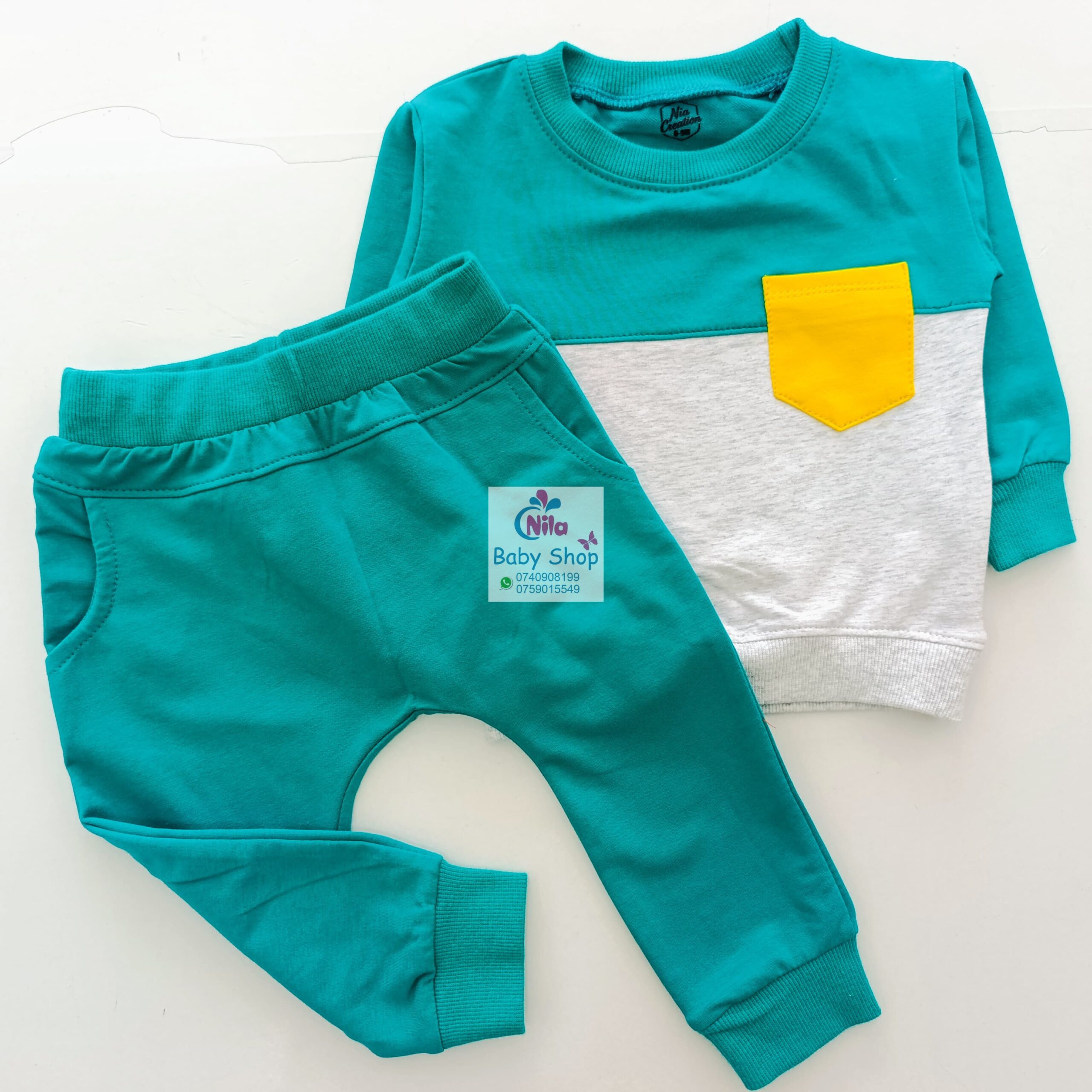 2 Piece Adorable Baby Sweatshirt and Pants Set - Image 3