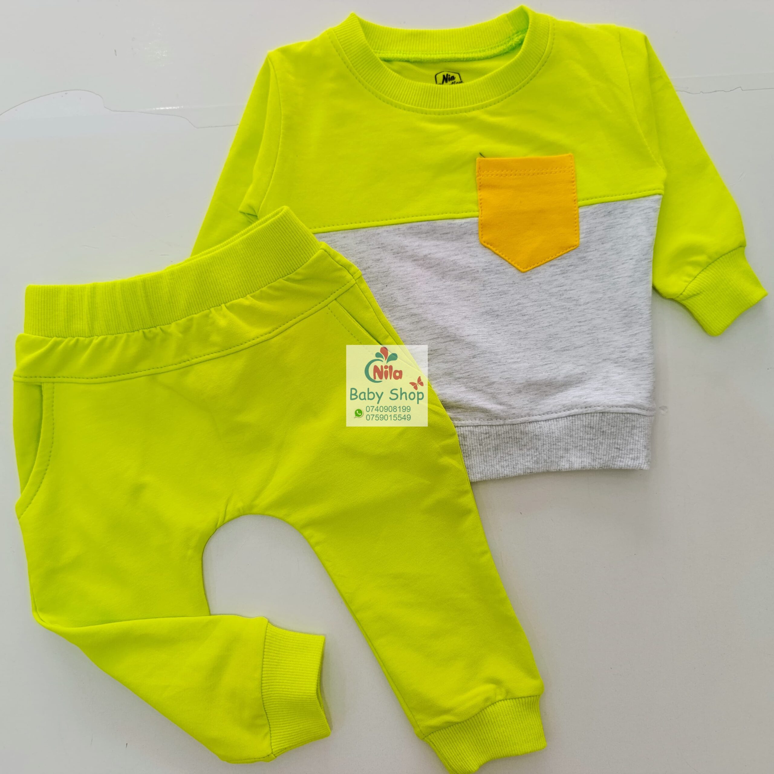 2 Piece Adorable Baby Sweatshirt and Pants Set - Image 5