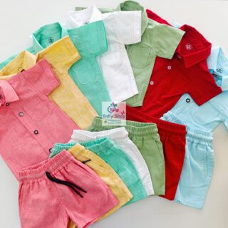 Fashion 2 Piece Outfit Baby Boy Summer Set Short Sleeve Shirt & Pants