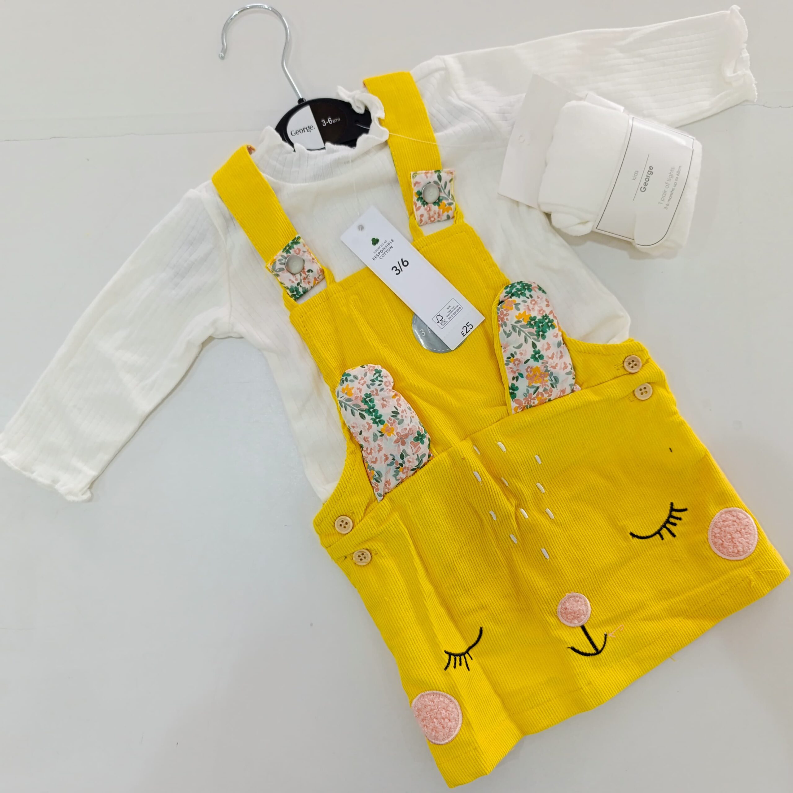 Baby Girl 3-Piece Fashion Set: Trendy Dress, Comfy Top & Stockings - Image 3