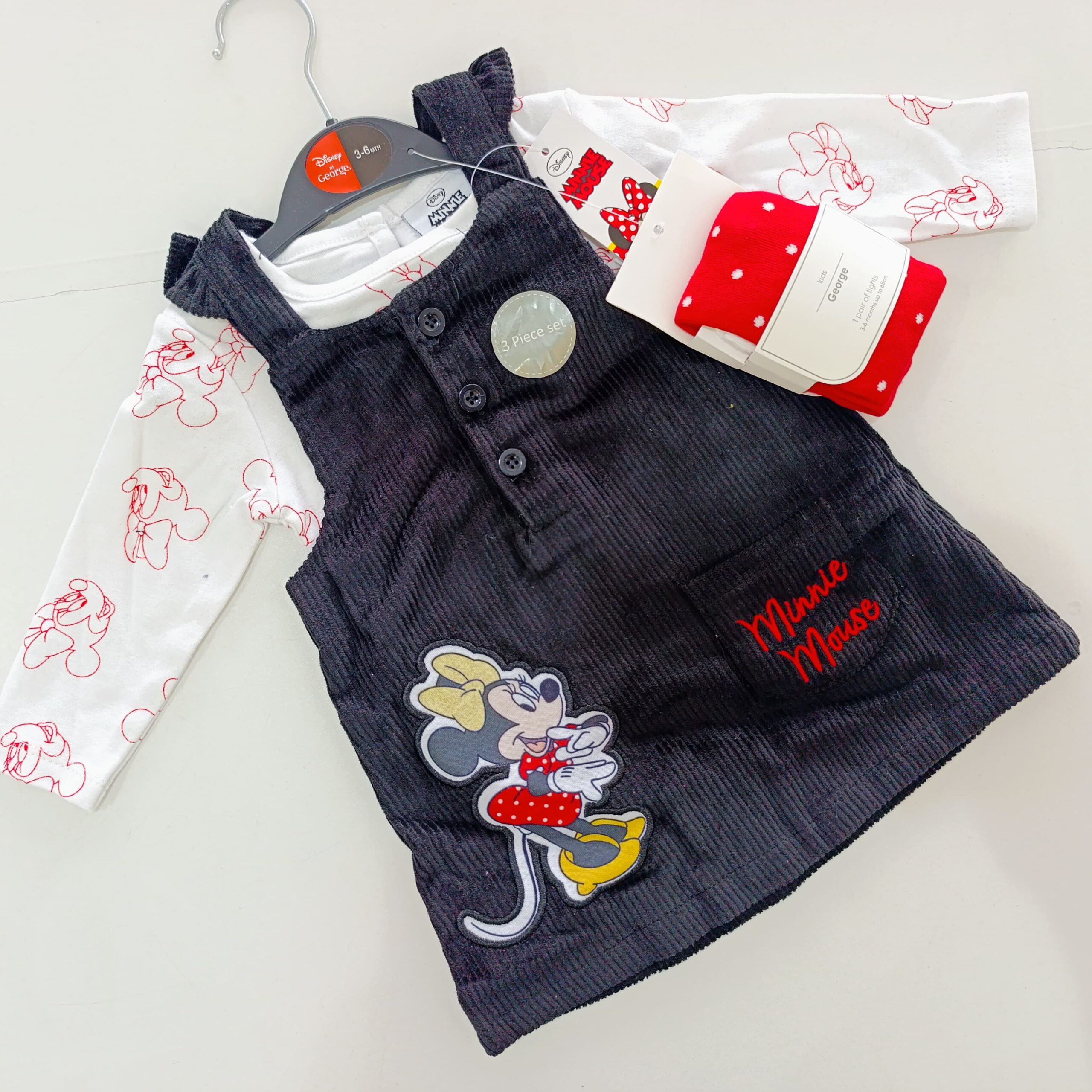 Baby Girl 3-Piece Fashion Set: Trendy Dress, Comfy Top & Stockings - Image 4