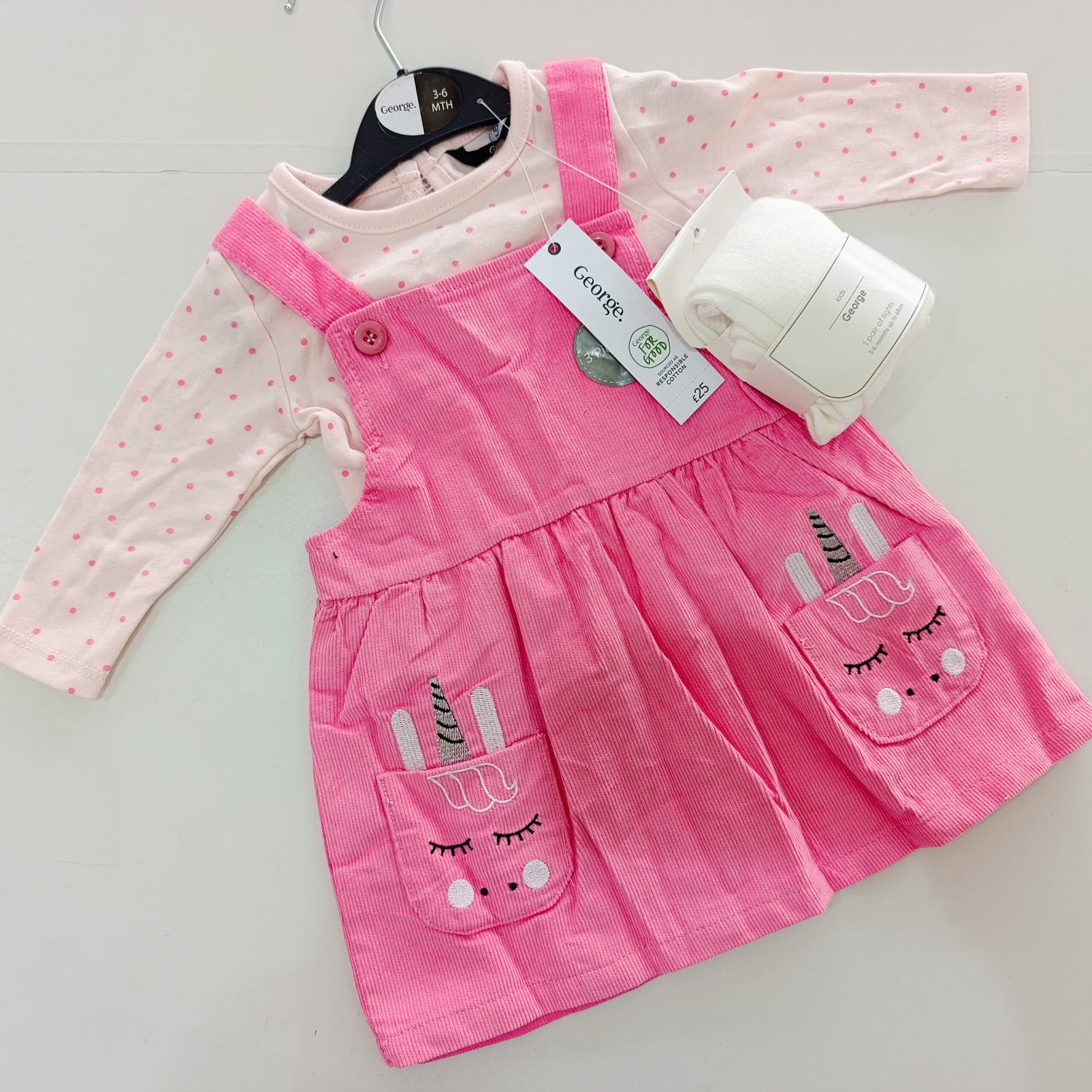 Baby Girl 3-Piece Fashion Set: Trendy Dress, Comfy Top & Stockings - Image 8