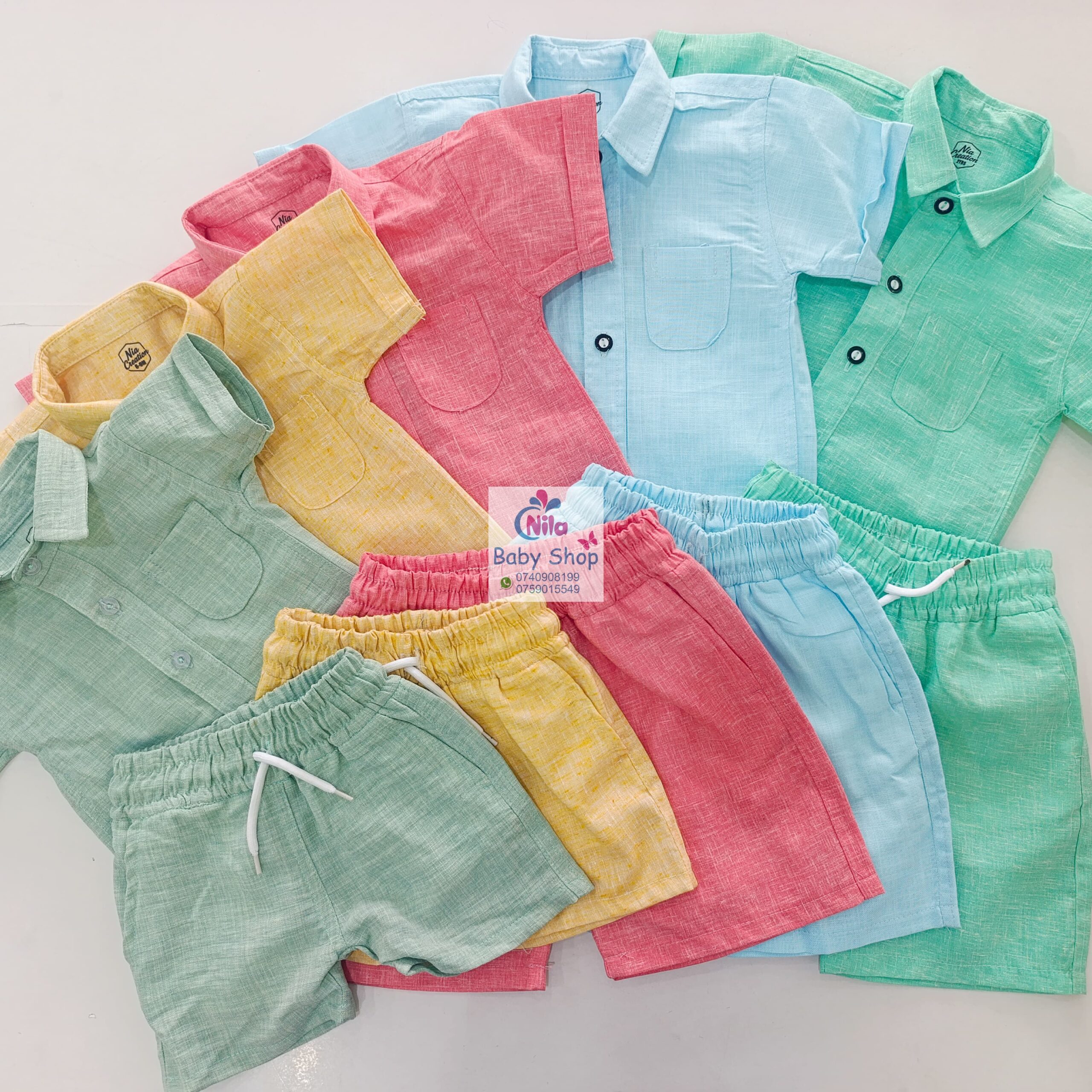 Fashion 2 Piece Outfit Baby Boy Summer Set Short Sleeve Shirt & Pants