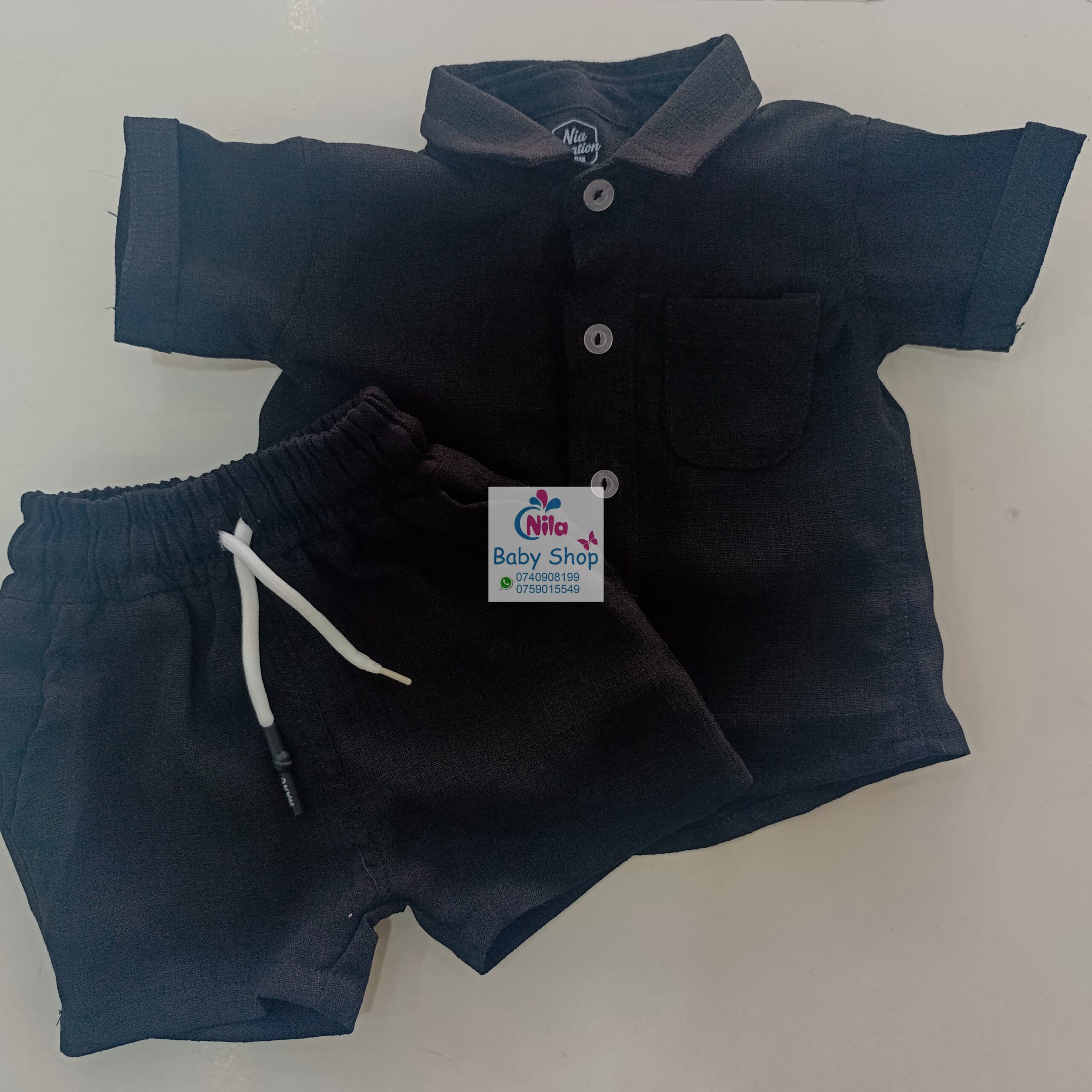 Fashion 2 Piece Outfit Baby Boy Summer Set Short Sleeve Shirt & Pants - Image 11