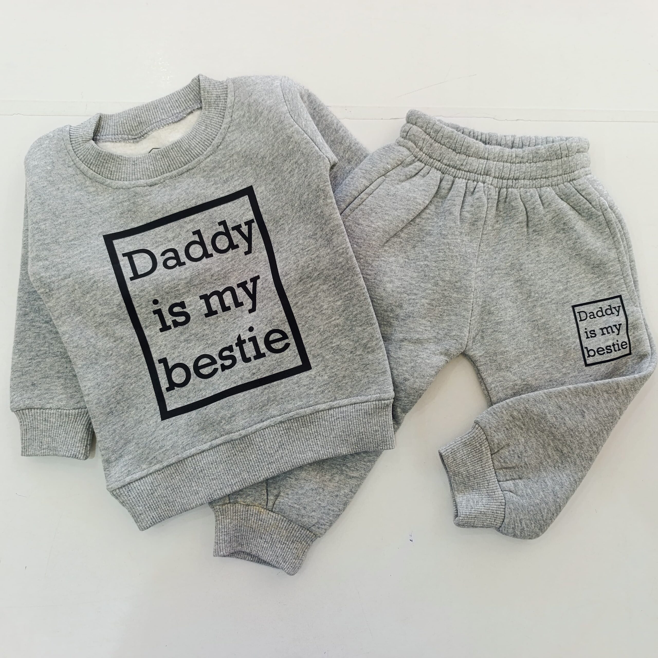 Kids' Letter Print Trendy Round Neck Long Sleeve Pullover Top & Pants Set - Image 15