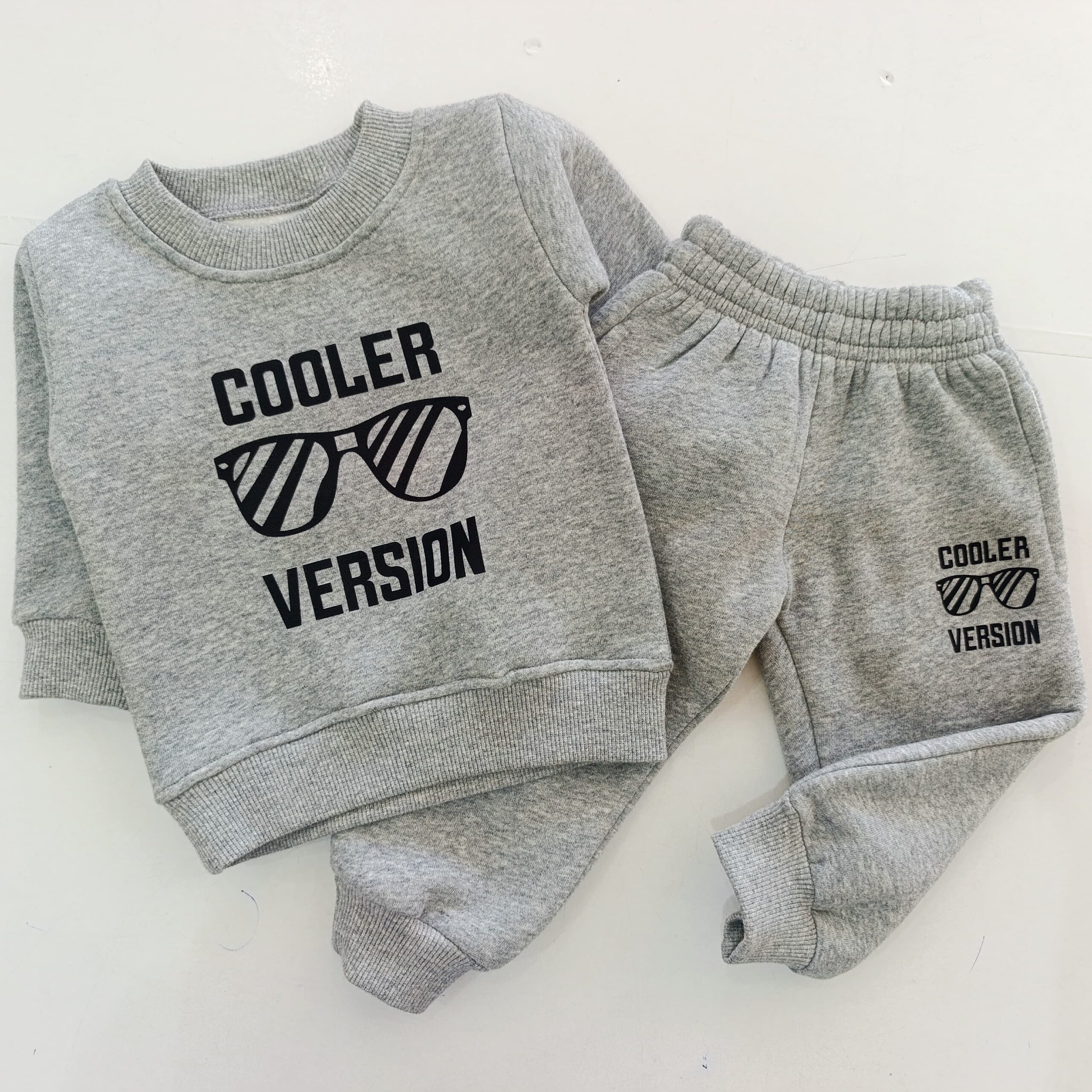 Kids' Letter Print Trendy Round Neck Long Sleeve Pullover Top & Pants Set - Image 17