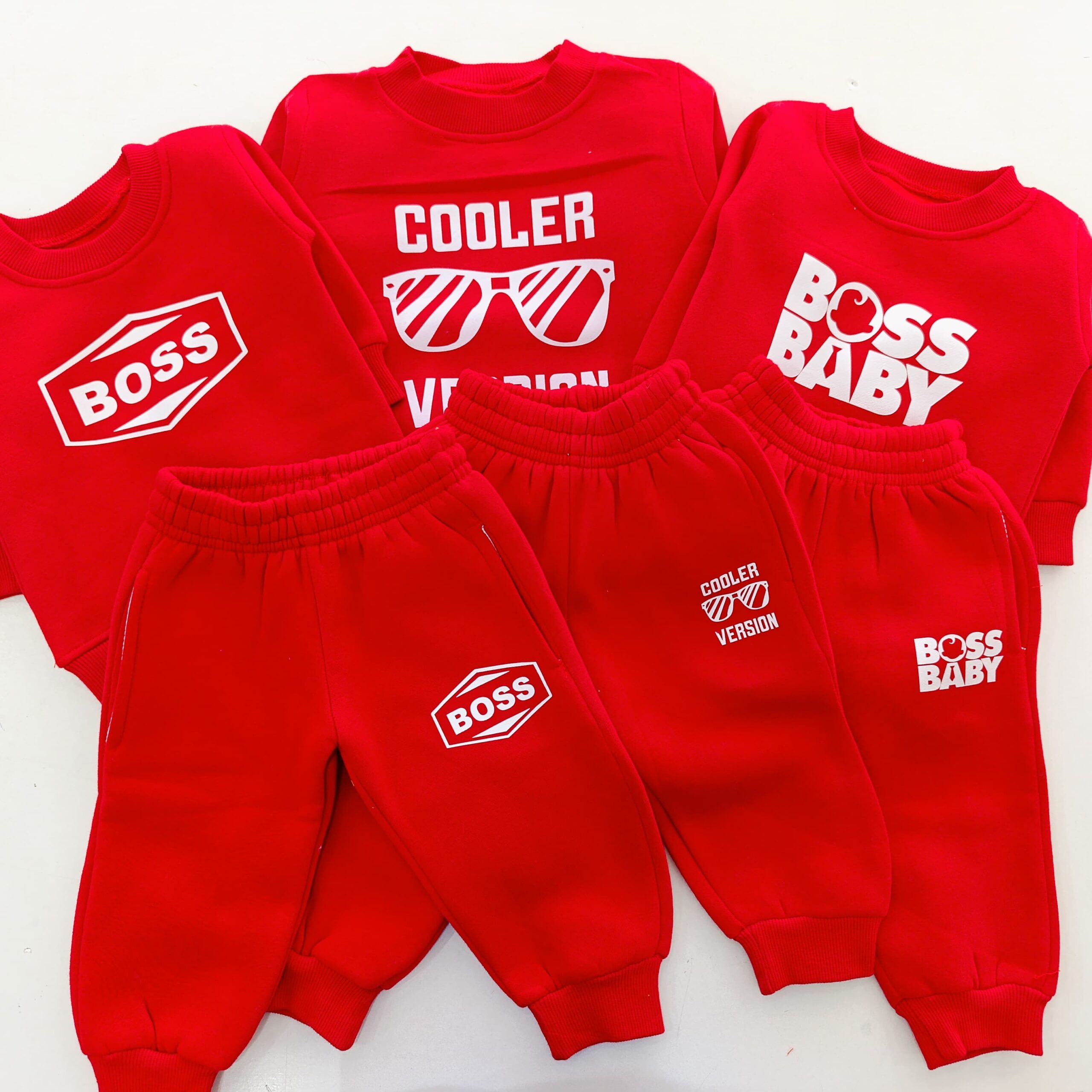 Kids' Letter Print Trendy Round Neck Long Sleeve Pullover Top & Pants Set - Image 6