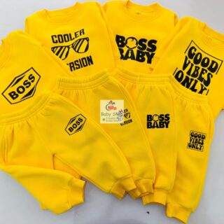 Kids' Letter Print Trendy Round Neck Long Sleeve Pullover Top & Pants Set