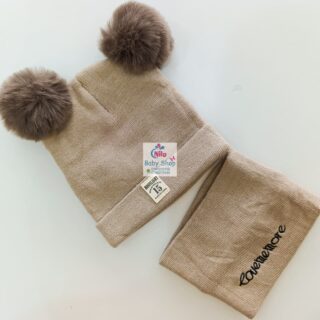 2pc Set Baby Hat and Scarf - Brown