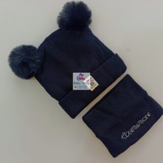 2pc Set Baby Hat and Scarf - Black