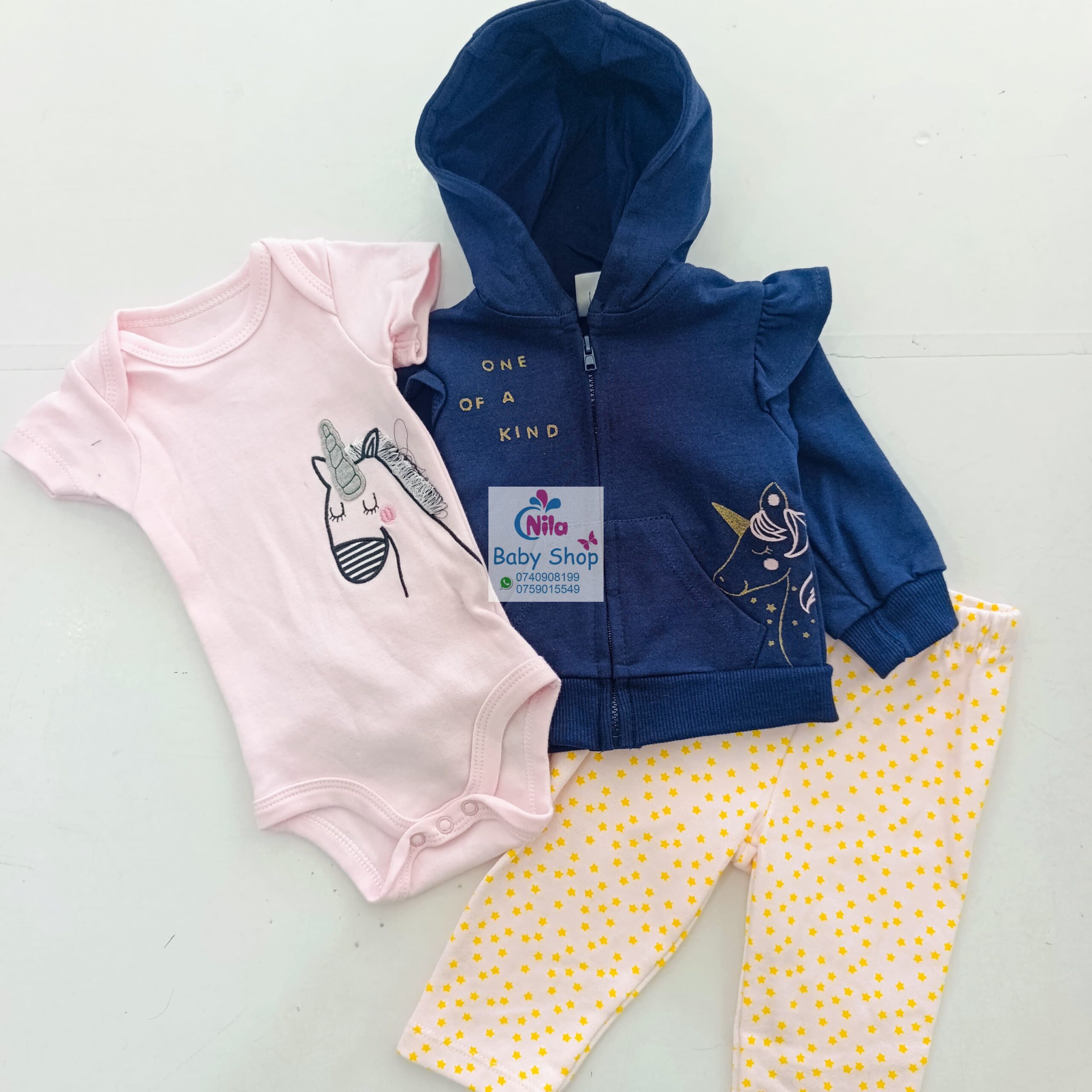 Baby 3-Piece Outfit Set – Hooded Jacket, Bodysuit & Jogger Pants - Image 6