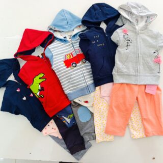 Baby 3-Piece Outfit Set – Hooded Jacket, Bodysuit & Jogger Pants