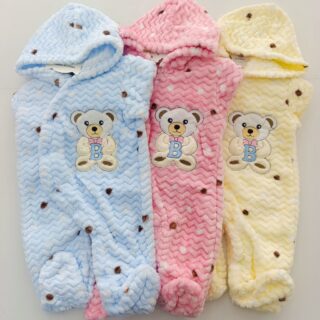 Baby Romper Buttoned Hooded Overall One Piece Bodysuit