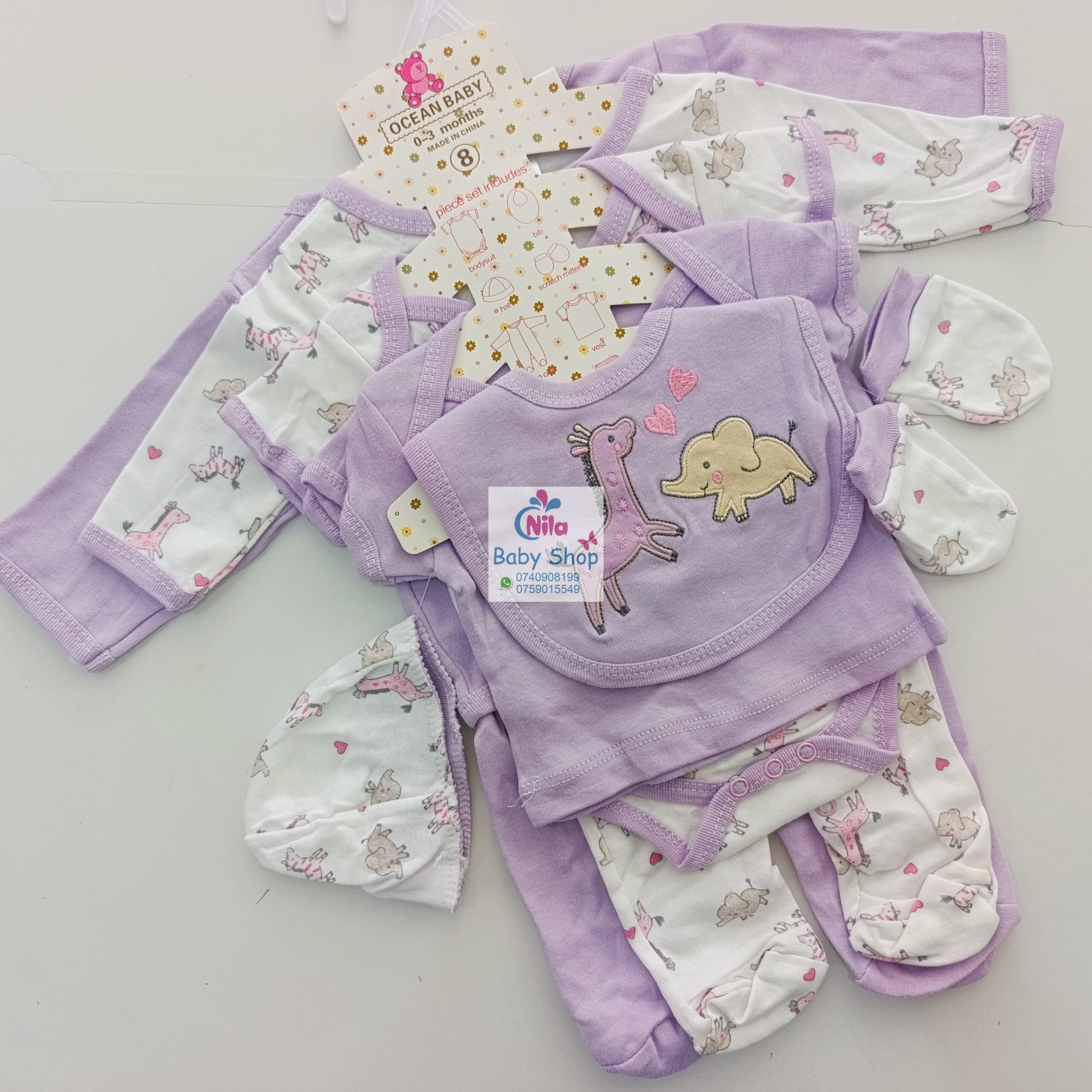 8-Piece Cotton Receiving Set for a Newborn - Image 13