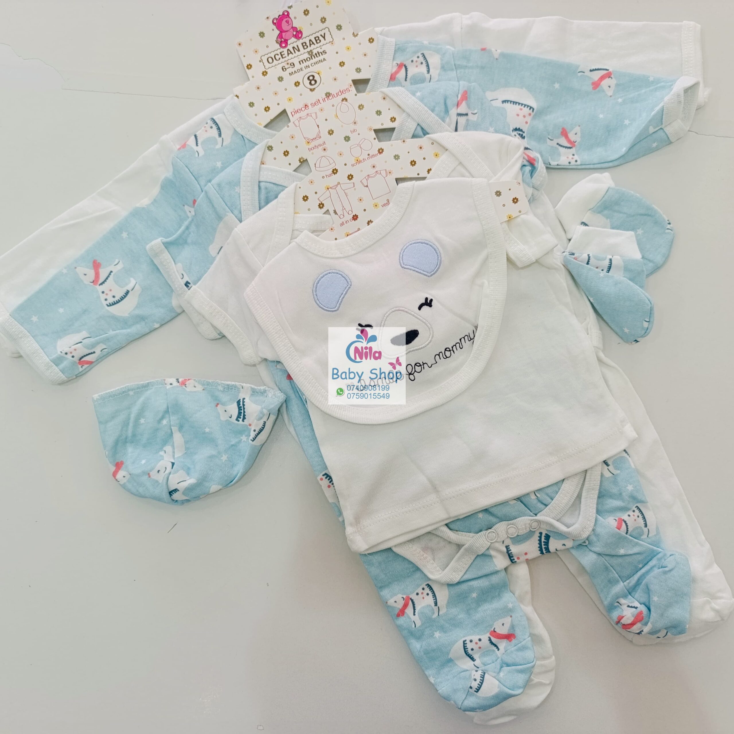 8-Piece Cotton Receiving Set for a Newborn - Image 7