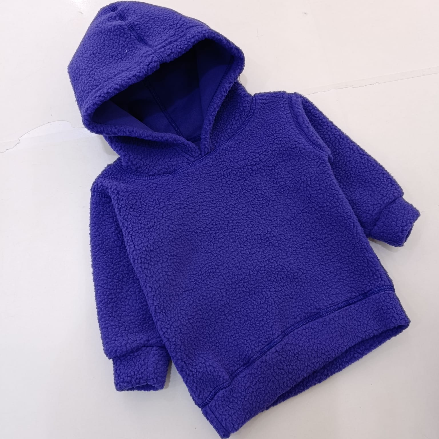 Kids Unisex Nordic Pattern Sherpa Fleece Hoodie | Soft Warm Winter Pullover - Image 4