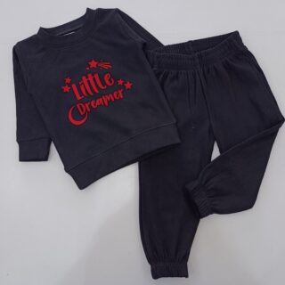 Kids' Black Printed Sweatshirt & Jogger Set - 2-Piece Tracksuit for Boys & Girls