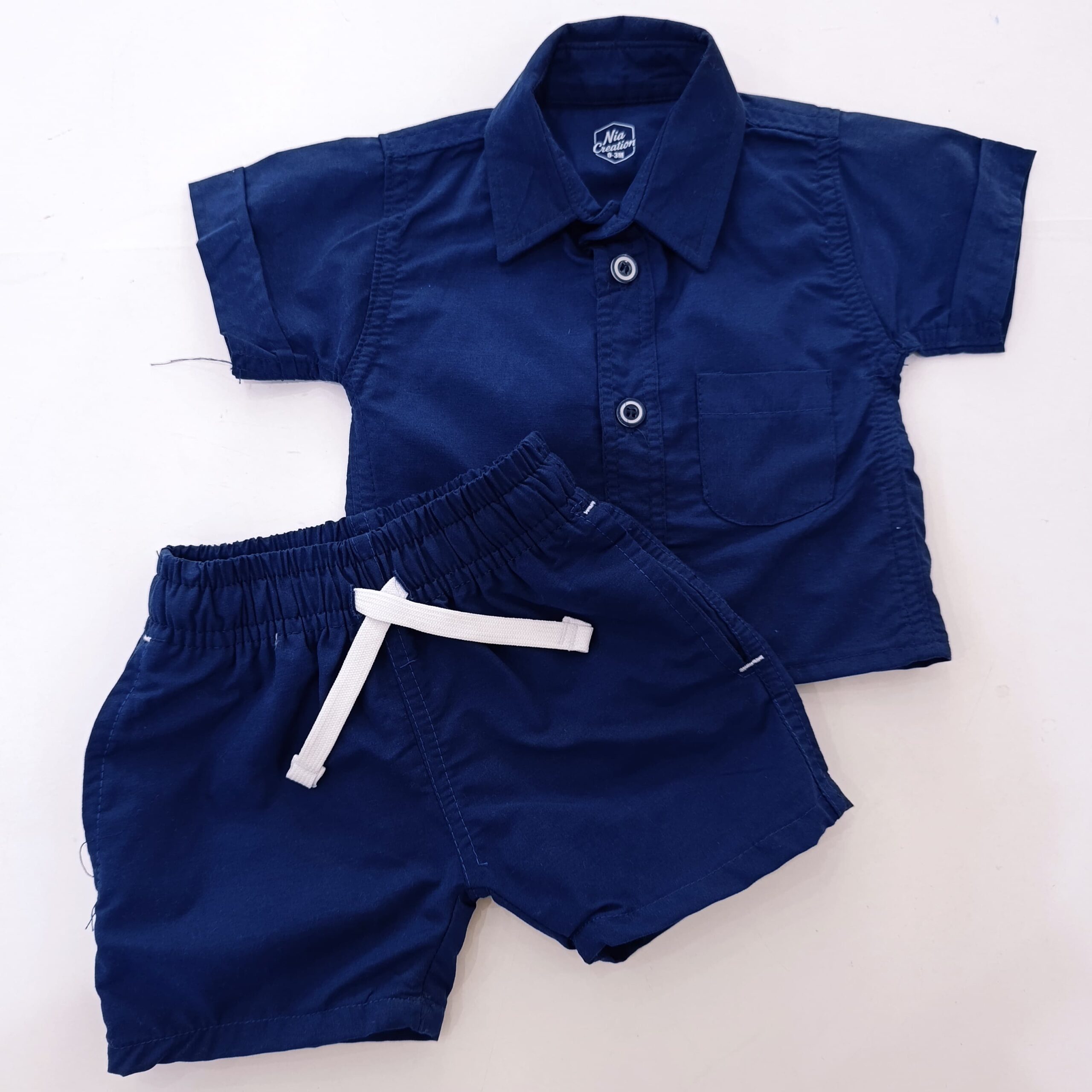 Fashion 2 Piece Outfit Baby Boy Summer Set Short Sleeve Shirt & Pants - Image 4