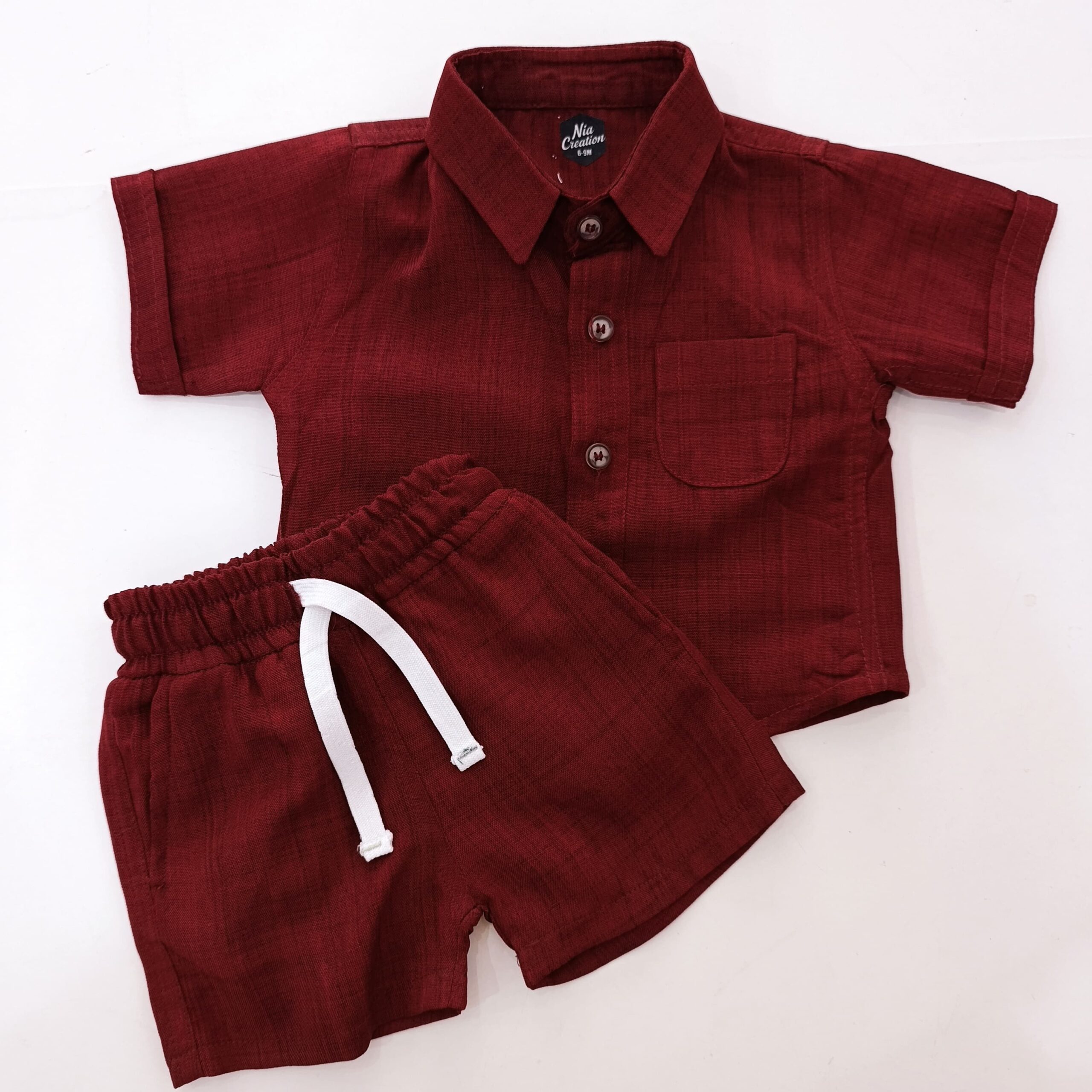 Fashion 2 Piece Outfit Baby Boy Summer Set Short Sleeve Shirt & Pants - Image 5