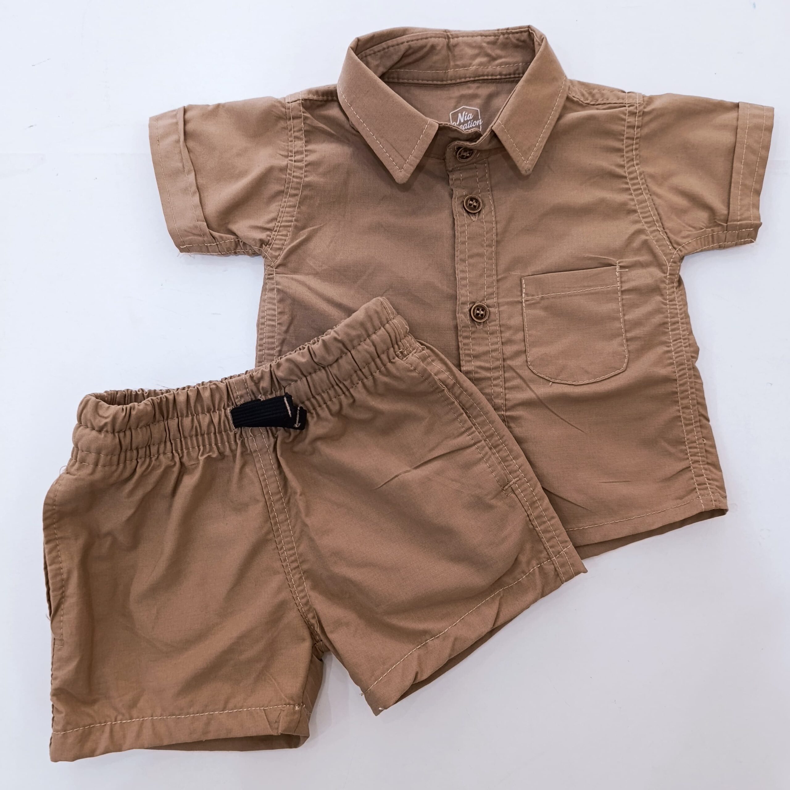 Fashion 2 Piece Outfit Baby Boy Summer Set Short Sleeve Shirt & Pants - Image 8