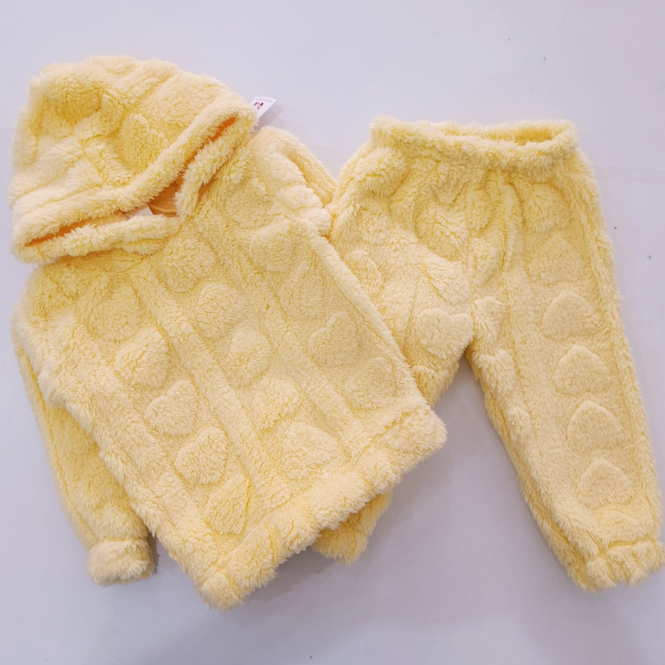 Fluffy Baby Hooded Tracksuit Set for Boys & Girls – Soft Top and Matching Pants - Image 3