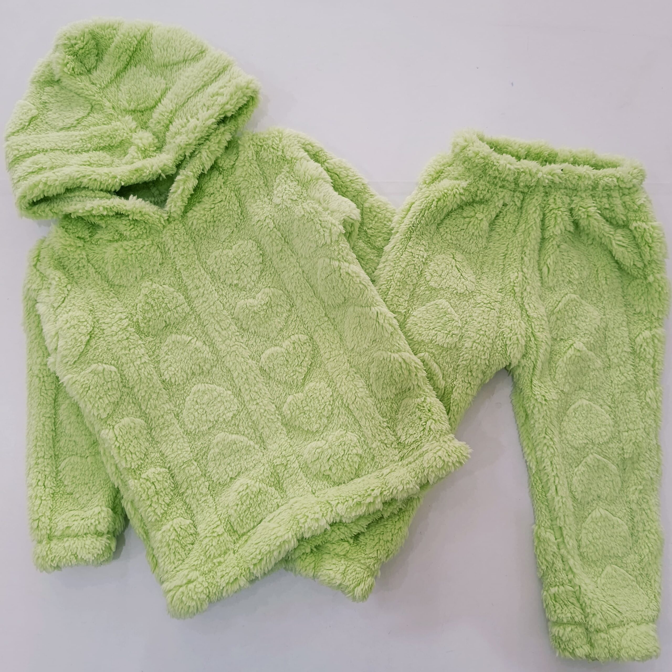 Fluffy Baby Hooded Tracksuit Set for Boys & Girls – Soft Top and Matching Pants - Image 4