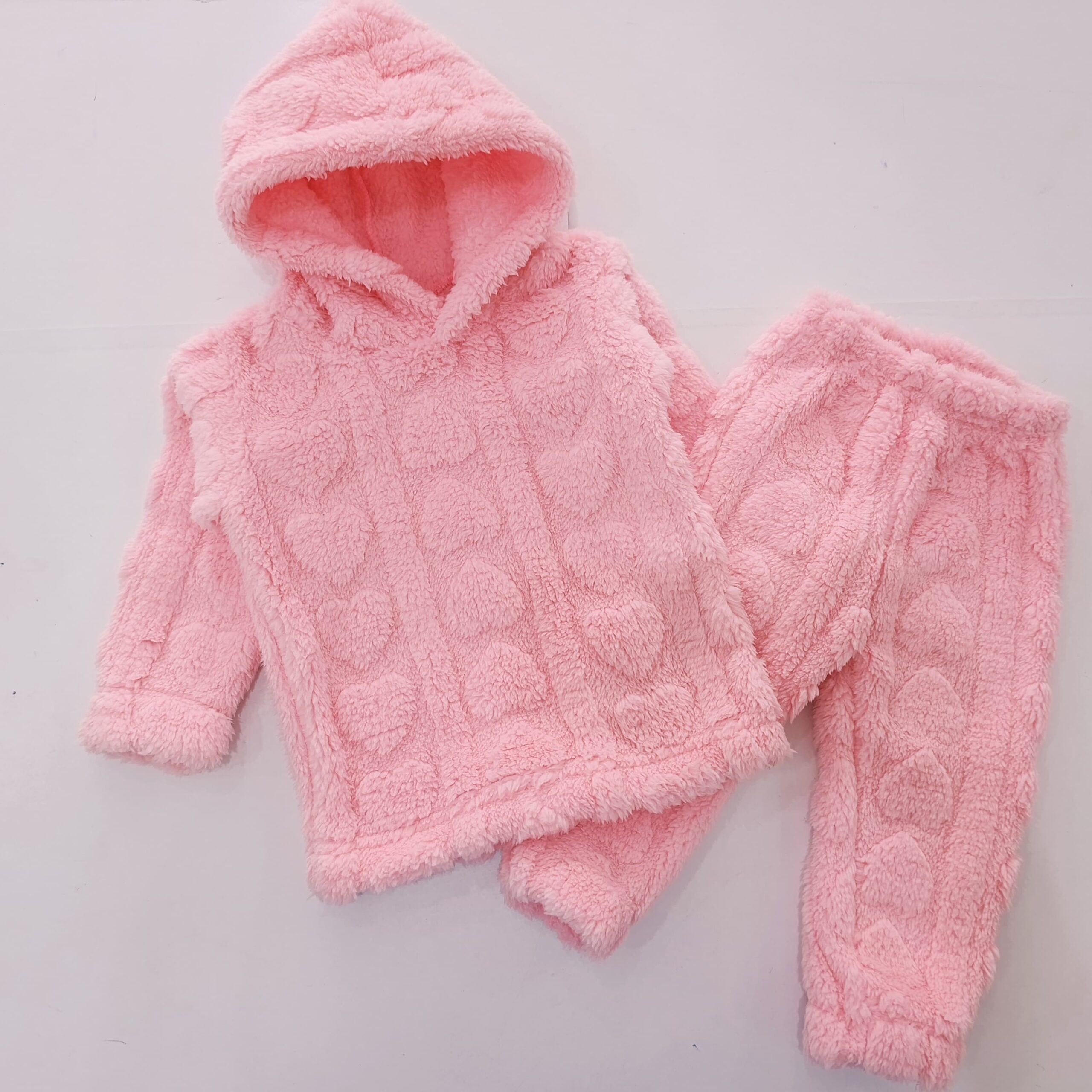 Fluffy Baby Hooded Tracksuit Set for Boys & Girls – Soft Top and Matching Pants - Image 5