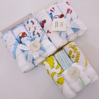 Baby Hooded Towel Set for Newborns & Infants - Soft Cotton Bath Towels with Cute Prints